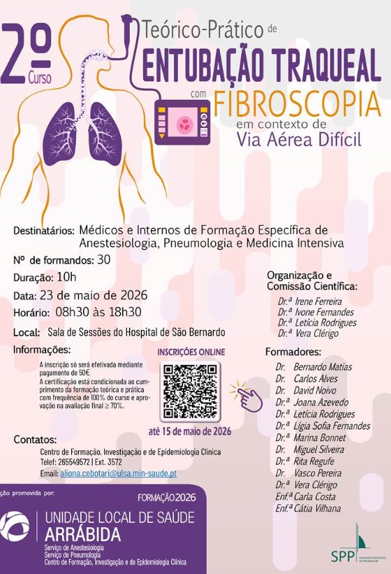 2º Curso Teórico-Prático de Entubação Traqueal com Fibroscopia em contexto de Via Aérea Difícil